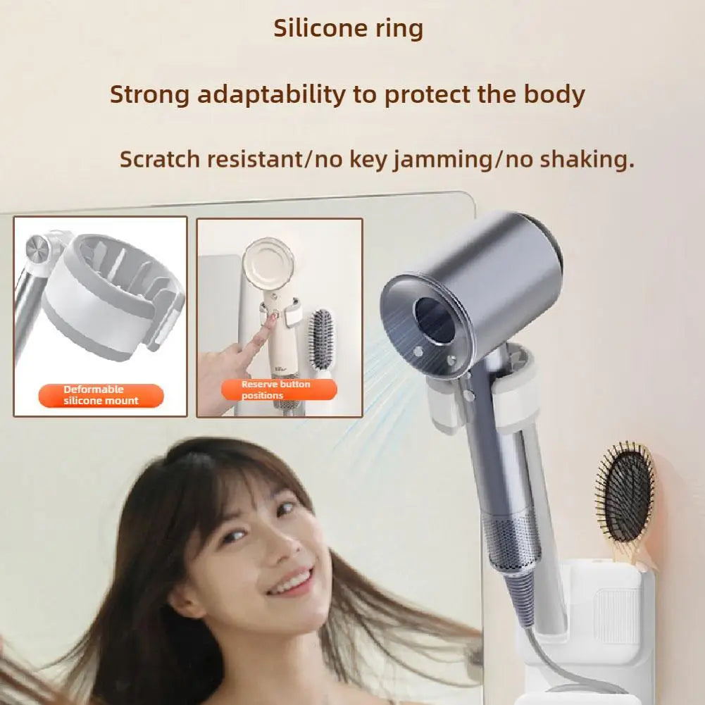 Hairdryer Stand Hairdryer Holder Wall Mount Rotating Hair Dryer Rack Punch-Free 2025 Hair Styling Tools Organizer For Bathroom