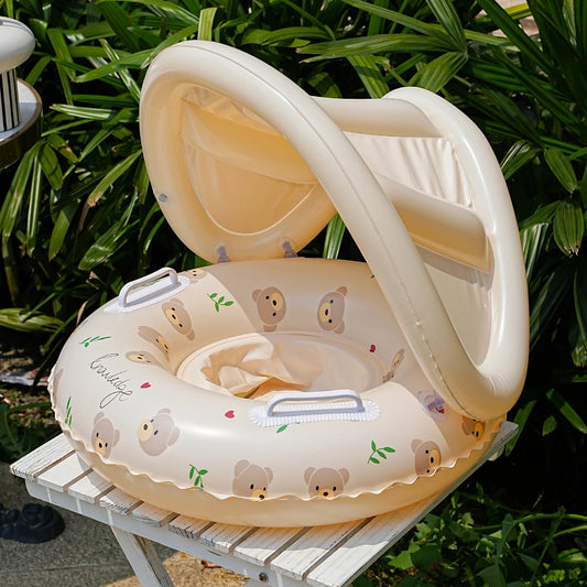 1PC Bear & Rabbit Canopy Arm Float - Thickened Inflatable Pool Float for Summer, Beach & Pool Parties