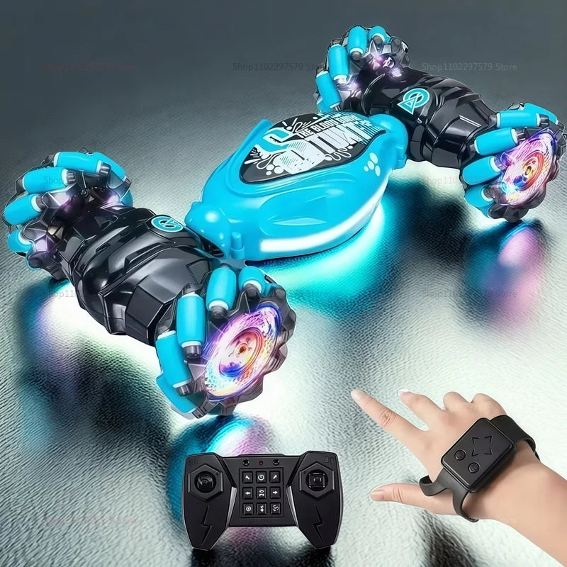4WD Stunt Drift Car LED Electric Cars 2.4G Gesture Induction Deformation Twist Remote Controlled Car Electronic Kids Toys Gifts