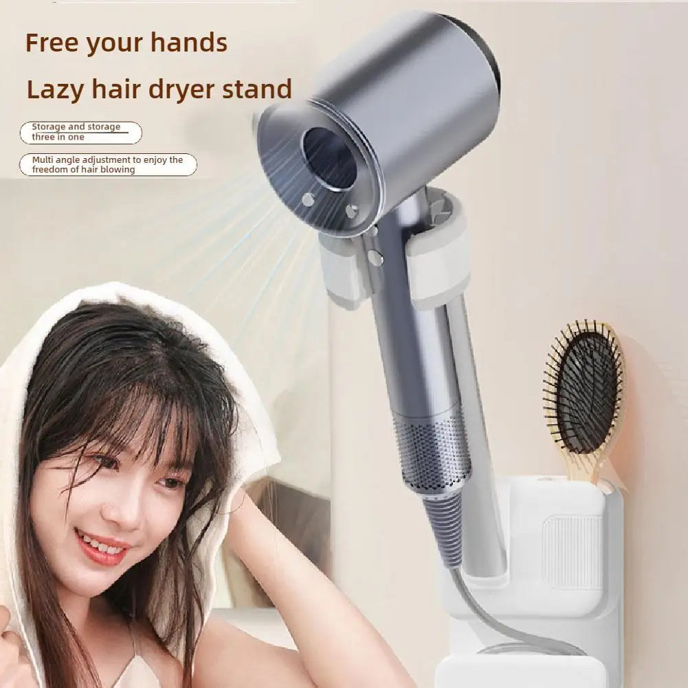 Hairdryer Stand Hairdryer Holder Wall Mount Rotating Hair Dryer Rack Punch-Free 2025 Hair Styling Tools Organizer For Bathroom