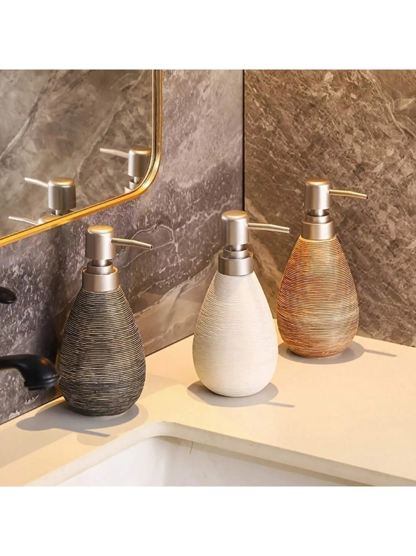 Creative Retro Style Ceramic Push-Type Soap Dispenser With Pump, Hand Soap Bottle, Suitable For Bathrooms Kitchens And Toilets