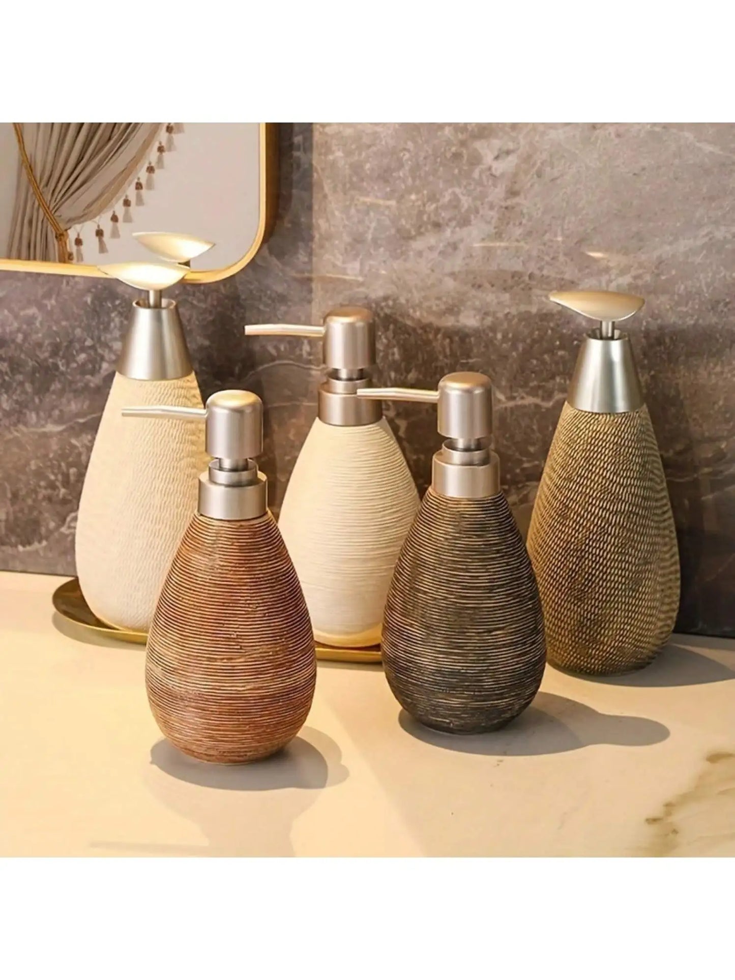 Creative Retro Style Ceramic Push-Type Soap Dispenser With Pump, Hand Soap Bottle, Suitable For Bathrooms Kitchens And Toilets