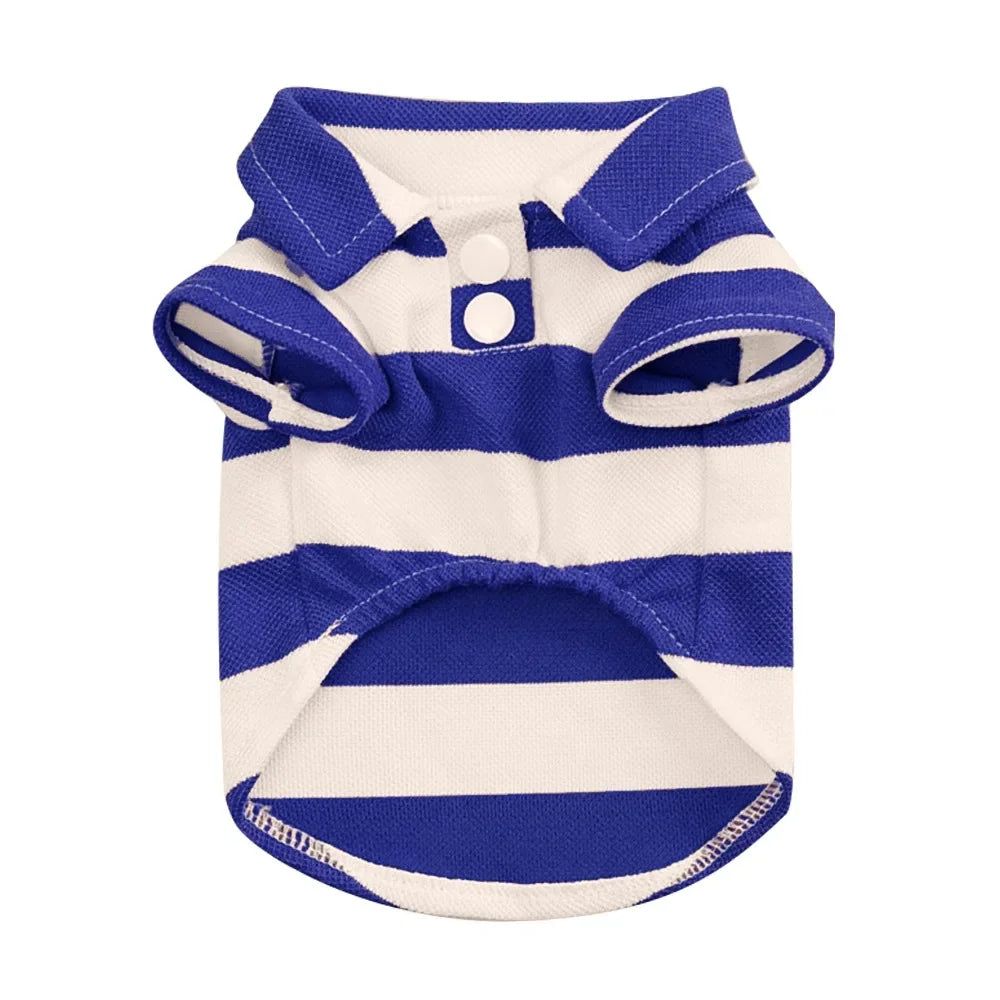Stripe Dog Shirt Breathable Polo Shirts Summer Dog Clothes for Small Medium Dogs Cat Girl Boy Puppy Chihuahua Yorkie Pet Apparel