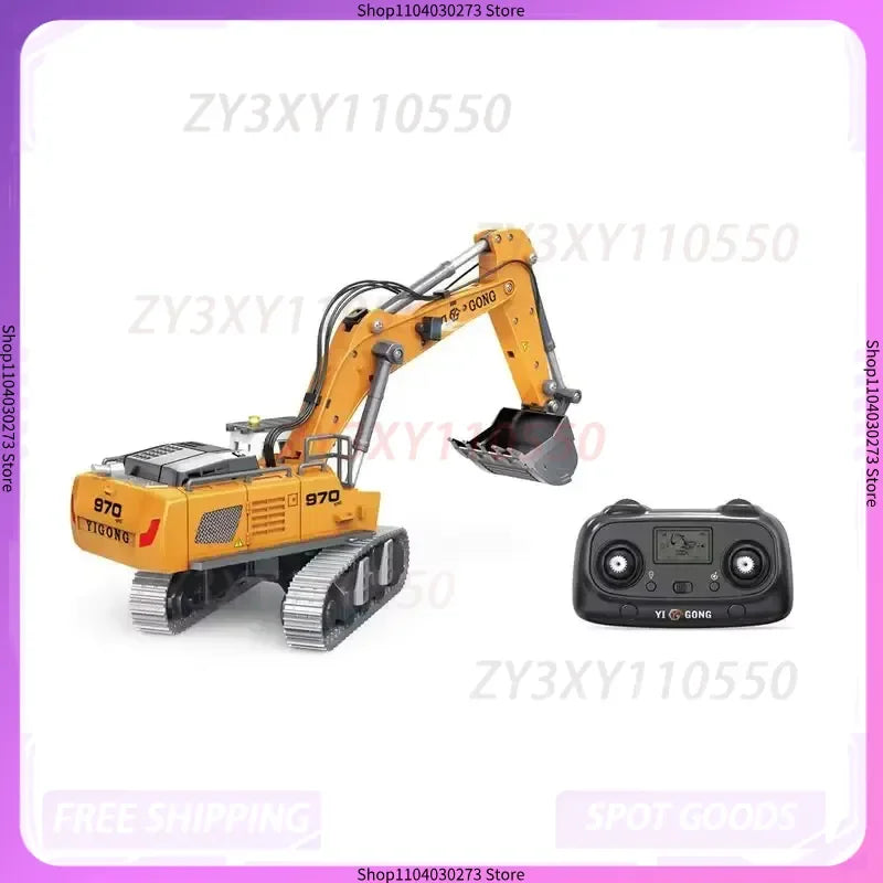 YIGONG Excavator RC 2025 1:50 Scale Remote Control Engineering Vehicle Toy Model with Foot Track Pusher Feature for Kids Gift