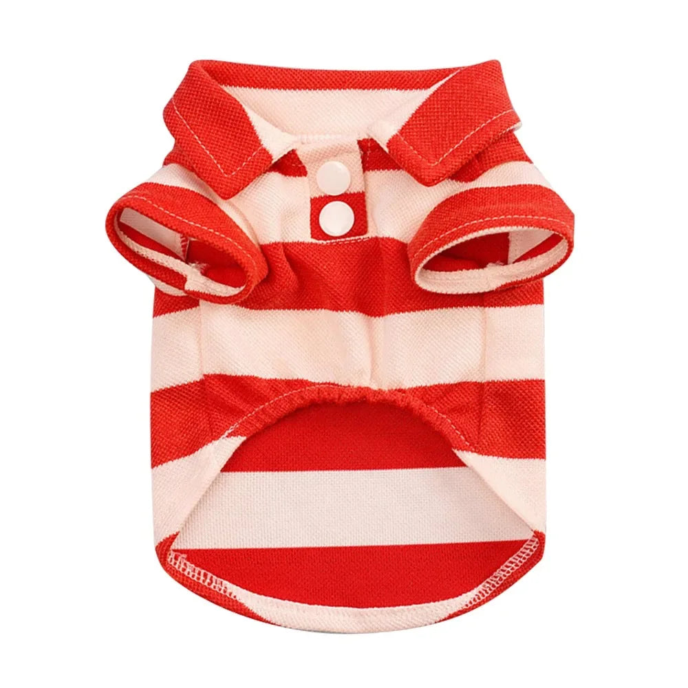 Stripe Dog Shirt Breathable Polo Shirts Summer Dog Clothes for Small Medium Dogs Cat Girl Boy Puppy Chihuahua Yorkie Pet Apparel