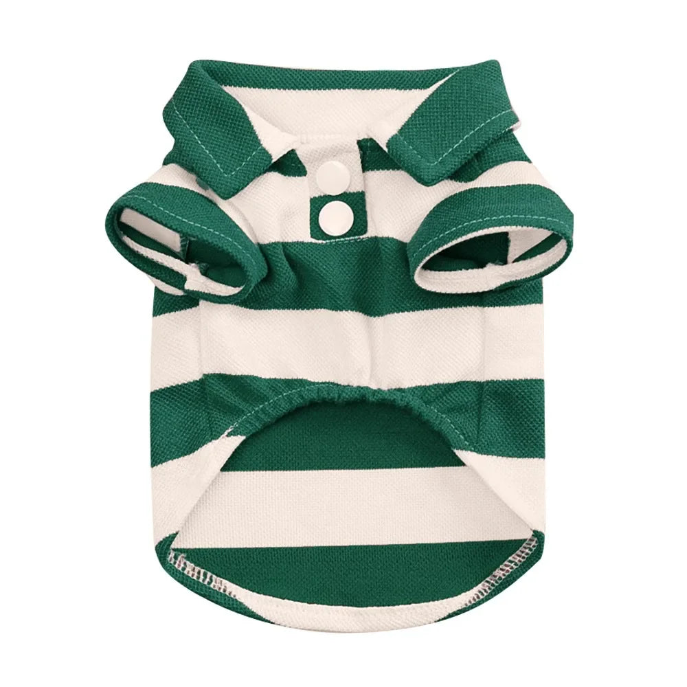 Stripe Dog Shirt Breathable Polo Shirts Summer Dog Clothes for Small Medium Dogs Cat Girl Boy Puppy Chihuahua Yorkie Pet Apparel