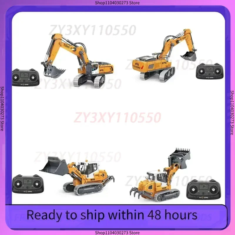 YIGONG Excavator RC 2025 1:50 Scale Remote Control Engineering Vehicle Toy Model with Foot Track Pusher Feature for Kids Gift