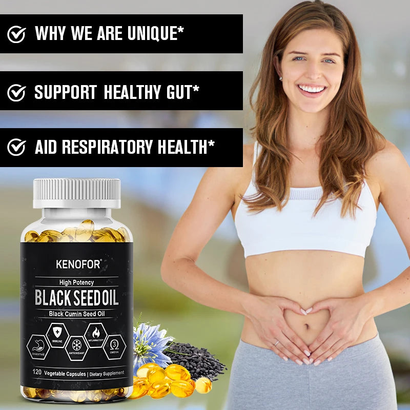 Black Cumin Seed Oil - Organic Black Cumin Seed Oil, with antioxidant and anti-inflammatory properties, digestive health