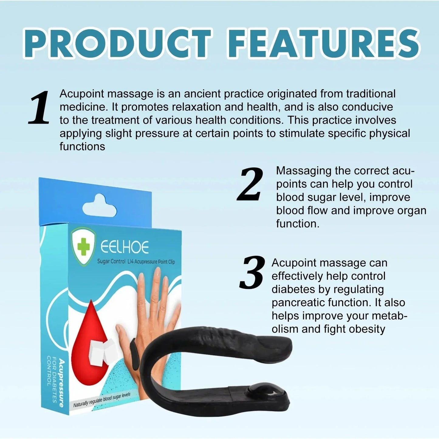 Original Sugar Control Li4 Acupressure Point Clip