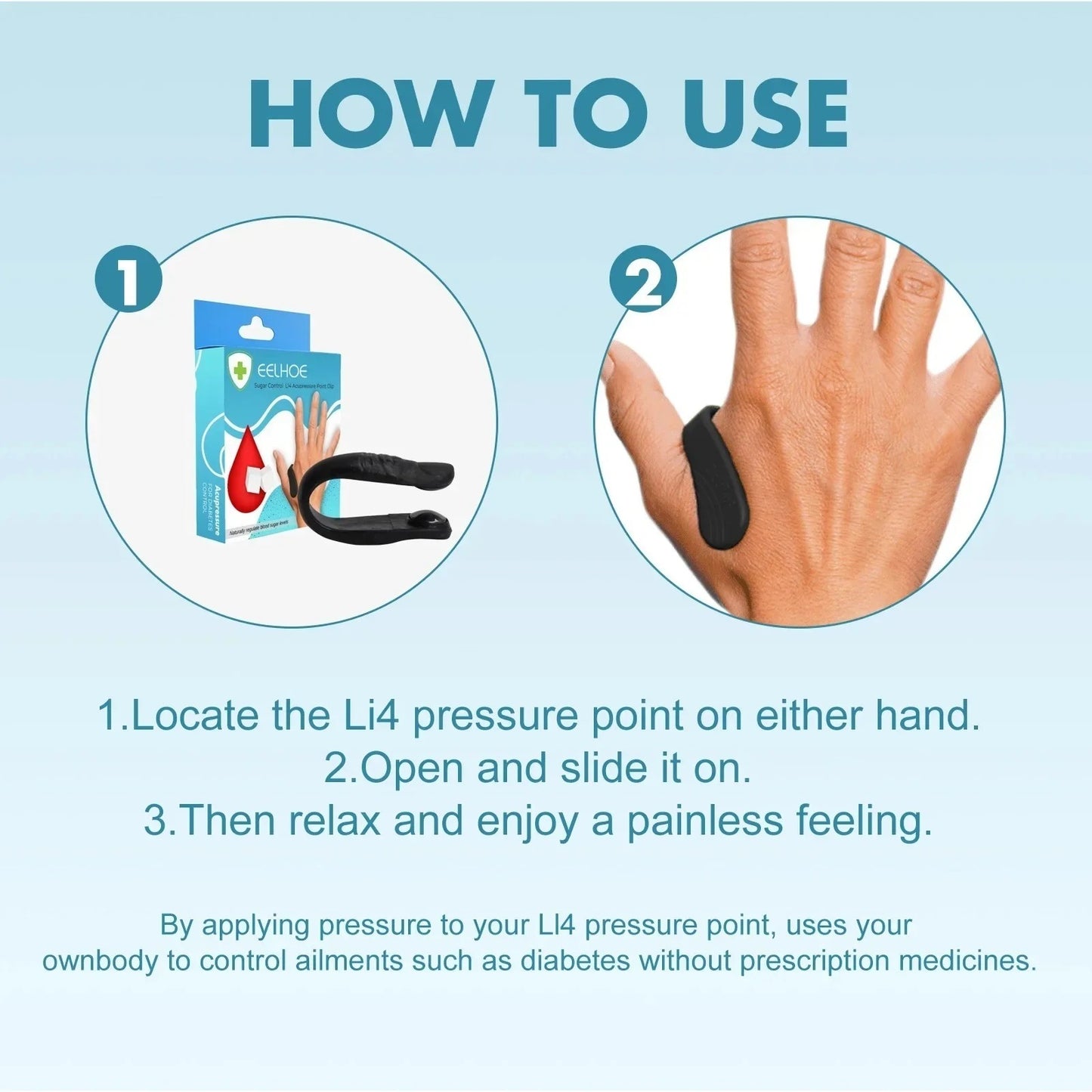 Original Sugar Control Li4 Acupressure Point Clip