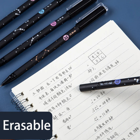 3PCS Constellation Erasable Gel Pens Refill Set Suitable for school office writing tools 0.5 mm black blue ink stationery gifts