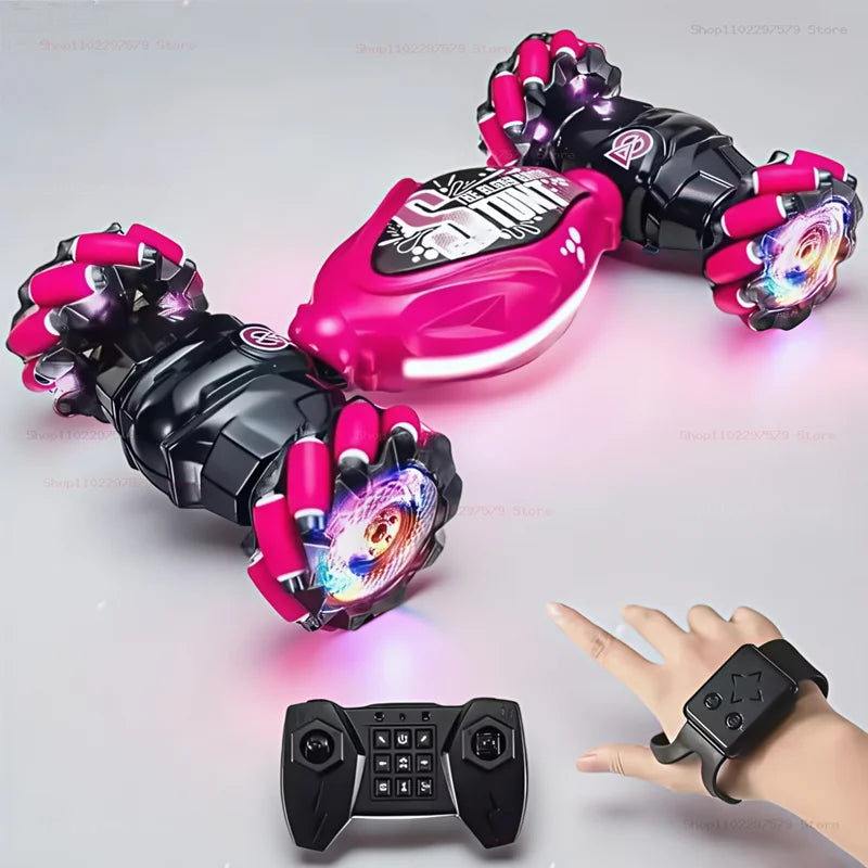 4WD Stunt Drift Car LED Electric Cars 2.4G Gesture Induction Deformation Twist Remote Controlled Car Electronic Kids Toys Gifts