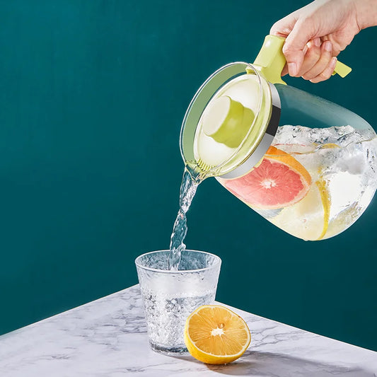 Lilac 1500ml Home And Kitchen Transparent Glass Water Jug Portable Coffee Pot With Handle Cold Water Kettle  Teaware