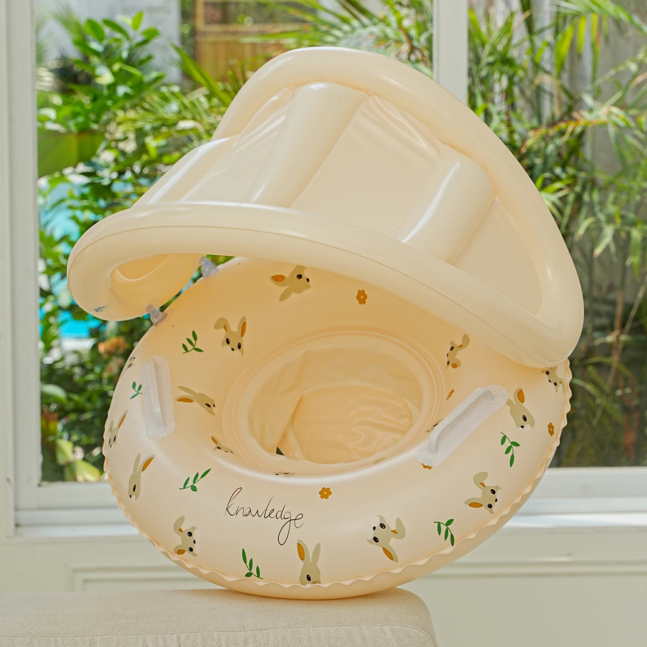 1PC Bear & Rabbit Canopy Arm Float - Thickened Inflatable Pool Float for Summer, Beach & Pool Parties
