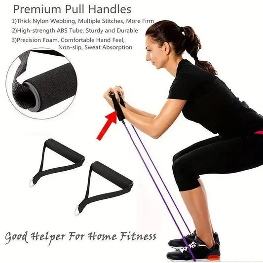 1 Pair Pull Rope Grip Fitness Handles - Exercise Band Handles for Yoga Hammock & Resistance Bands Training