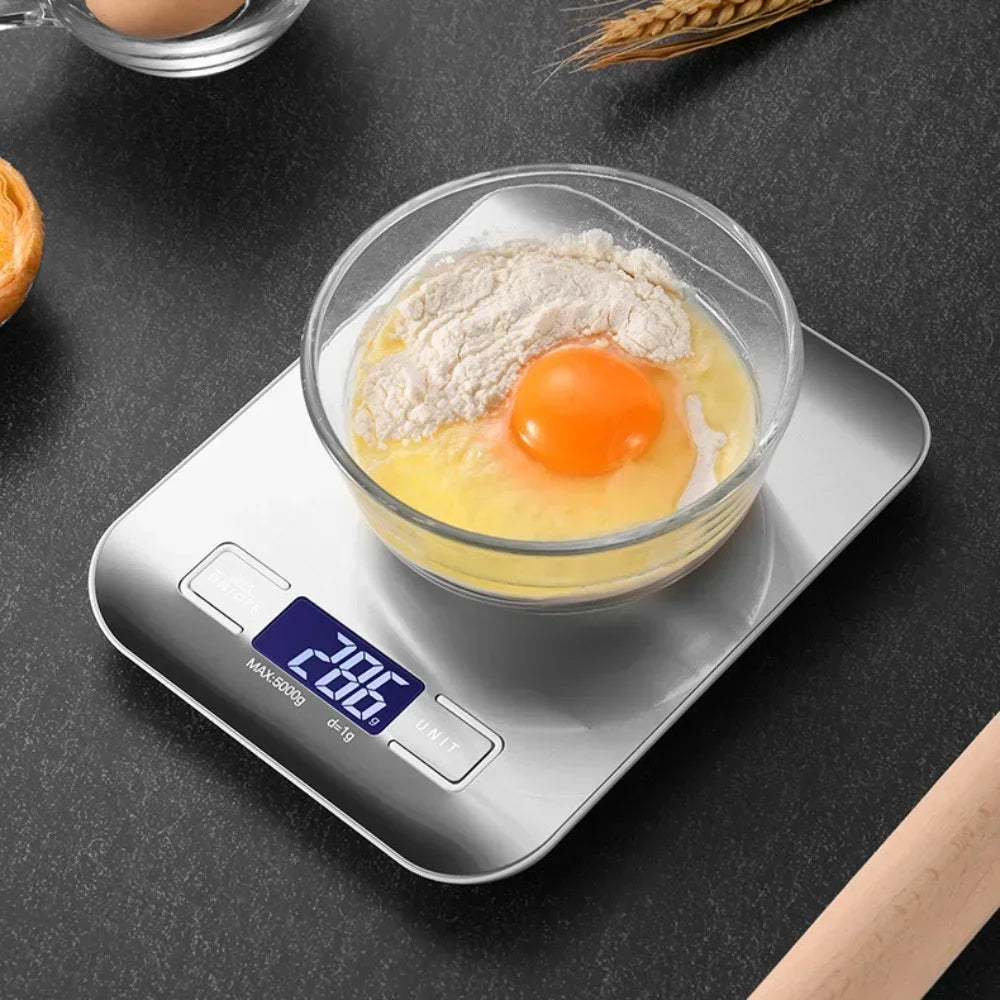 10kgX1g Multifunctional Stainless Steel Kitchen Scale with LCD Display for Home Baking and Cooking Food Scale Digital Food Scale