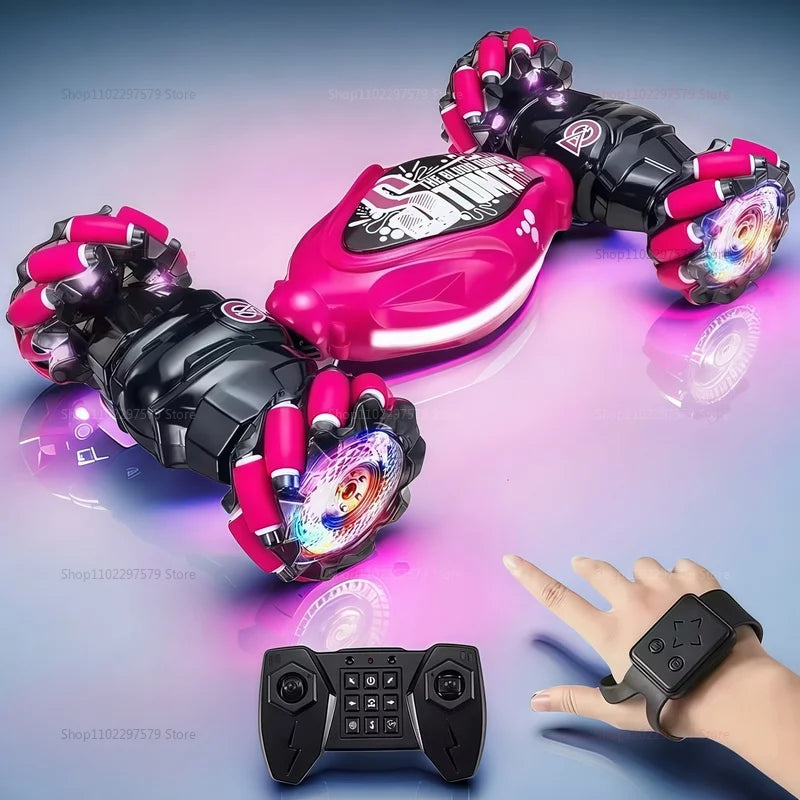 4WD Stunt Drift Car LED Electric Cars 2.4G Gesture Induction Deformation Twist Remote Controlled Car Electronic Kids Toys Gifts