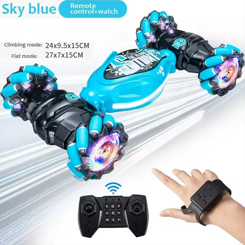 4WD Stunt Drift Car LED Electric Cars 2.4G Gesture Induction Deformation Twist Remote Controlled Car Electronic Kids Toys Gifts