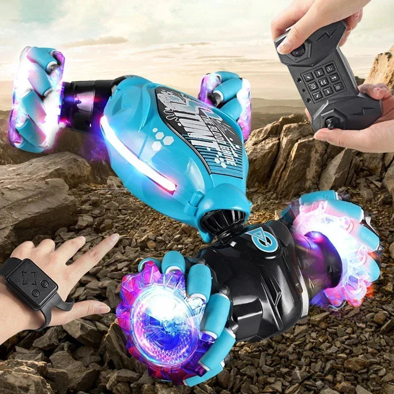 4WD Stunt Drift Car LED Electric Cars 2.4G Gesture Induction Deformation Twist Remote Controlled Car Electronic Kids Toys Gifts