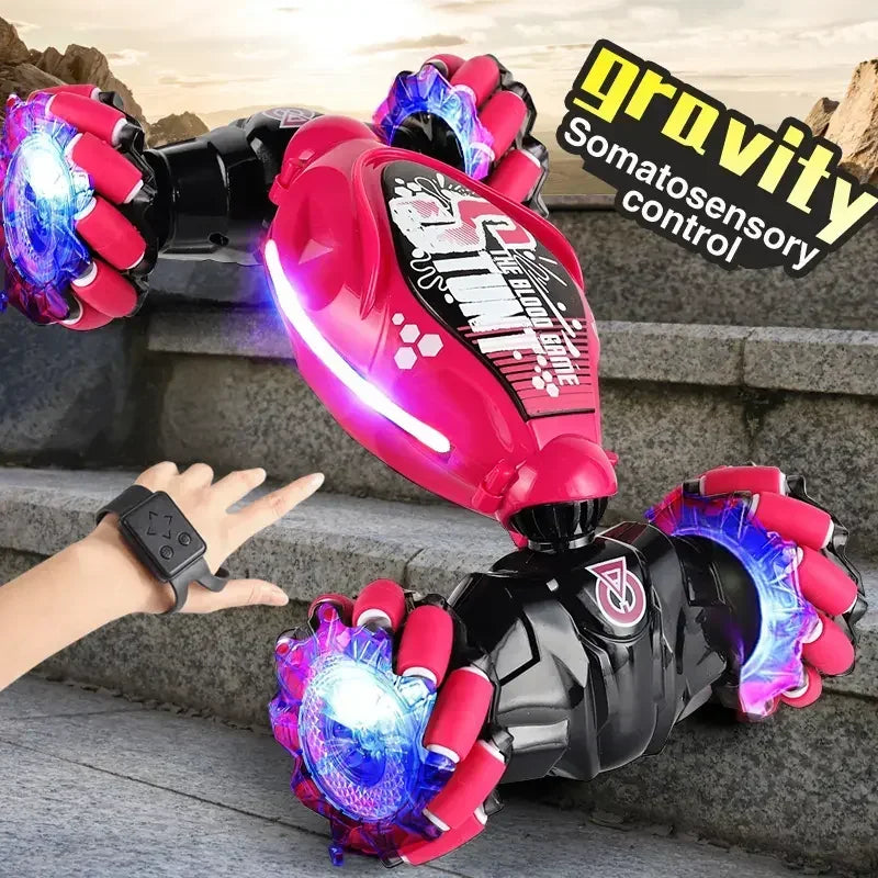 4WD Stunt Drift Car LED Electric Cars 2.4G Gesture Induction Deformation Twist Remote Controlled Car Electronic Kids Toys Gifts