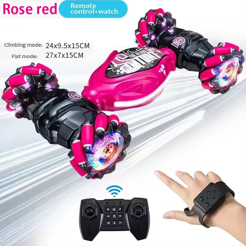 4WD Stunt Drift Car LED Electric Cars 2.4G Gesture Induction Deformation Twist Remote Controlled Car Electronic Kids Toys Gifts
